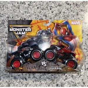 Monster Jam Marvel Venom Versus The Spider-Man Monster Truck 2 Pack Series 4 New